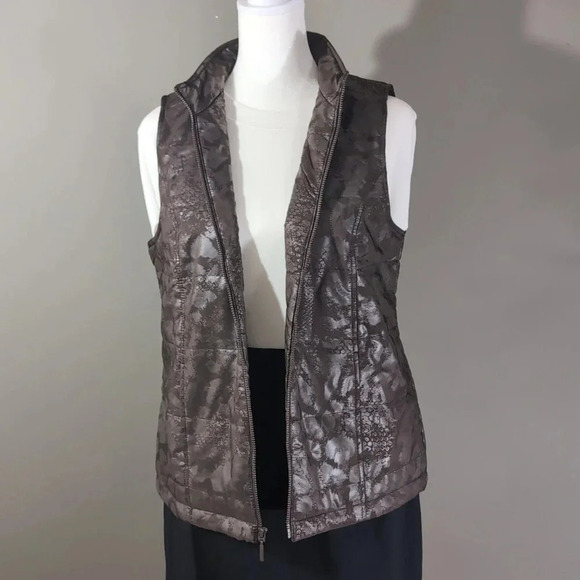 Chico's Brown Snakeskin Print Vest - Picture 2 of 8